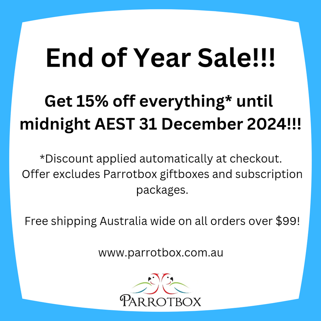 End of Year Chirp-tacular Sale! Save 15% off Everything* for Your Feathered Friends