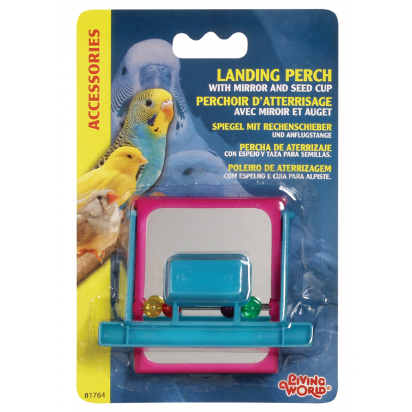 Landing Perch with Mirror and Seed Cup