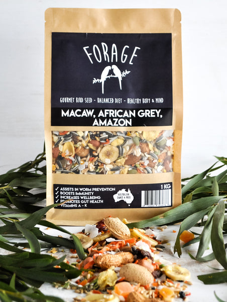 Forage Macaw and African Grey Blend 1kg