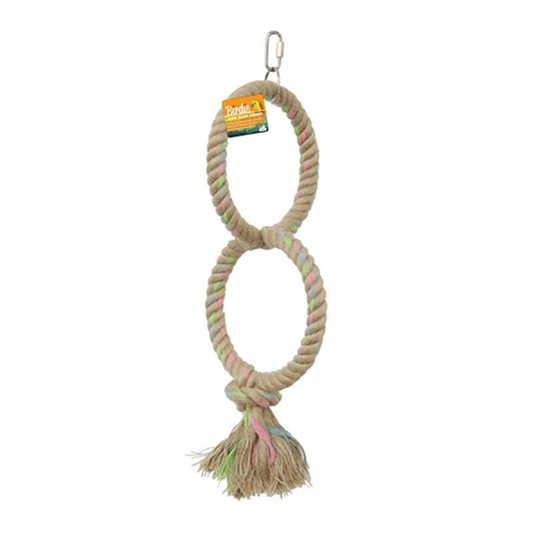 jute parrot swing twin ring, parrotbox pet supplies