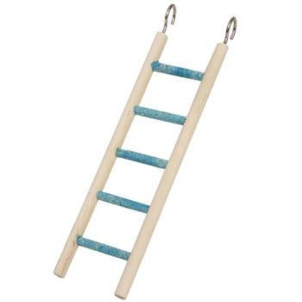 bird ladder five step, cement grit, 3 cm rung spacing, small bird ladder, bird cage ladder